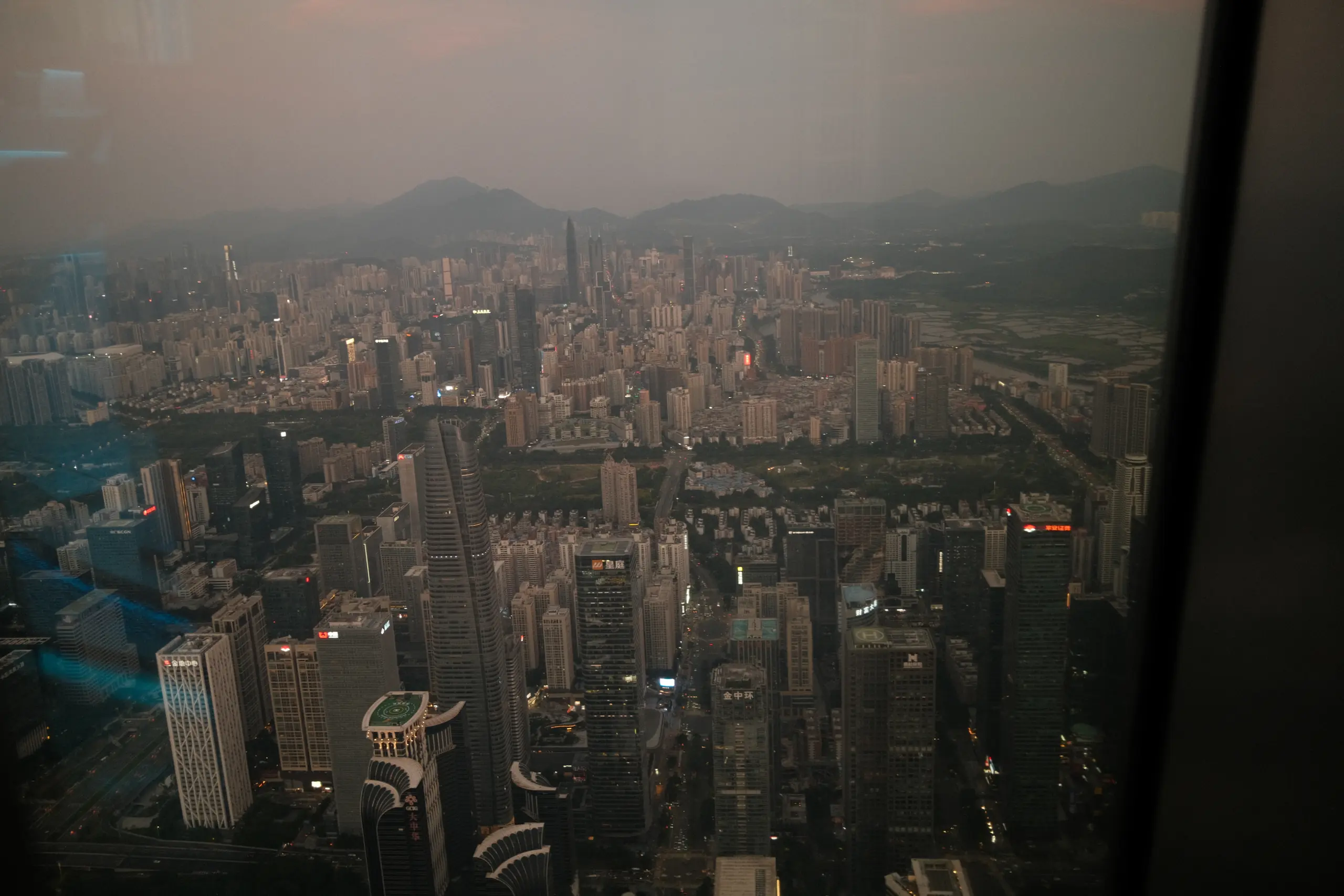 Shenzhen seen from the observation deck of the Ping An tower