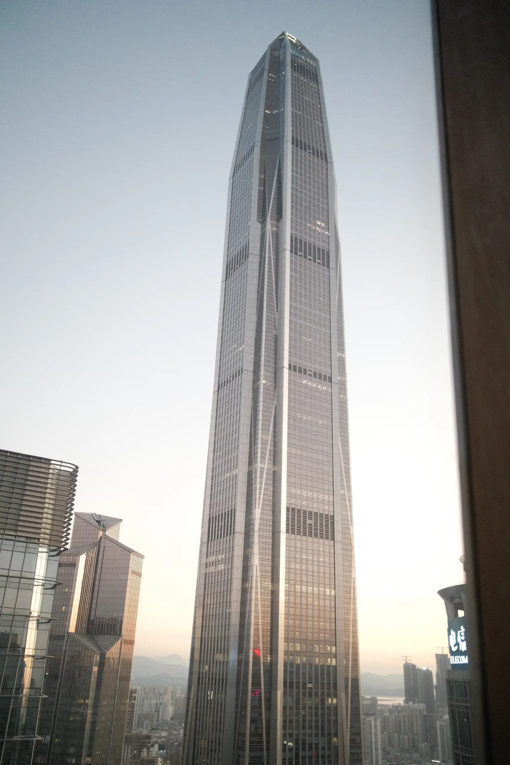 The Ping An Finance Centre rising into the evening light