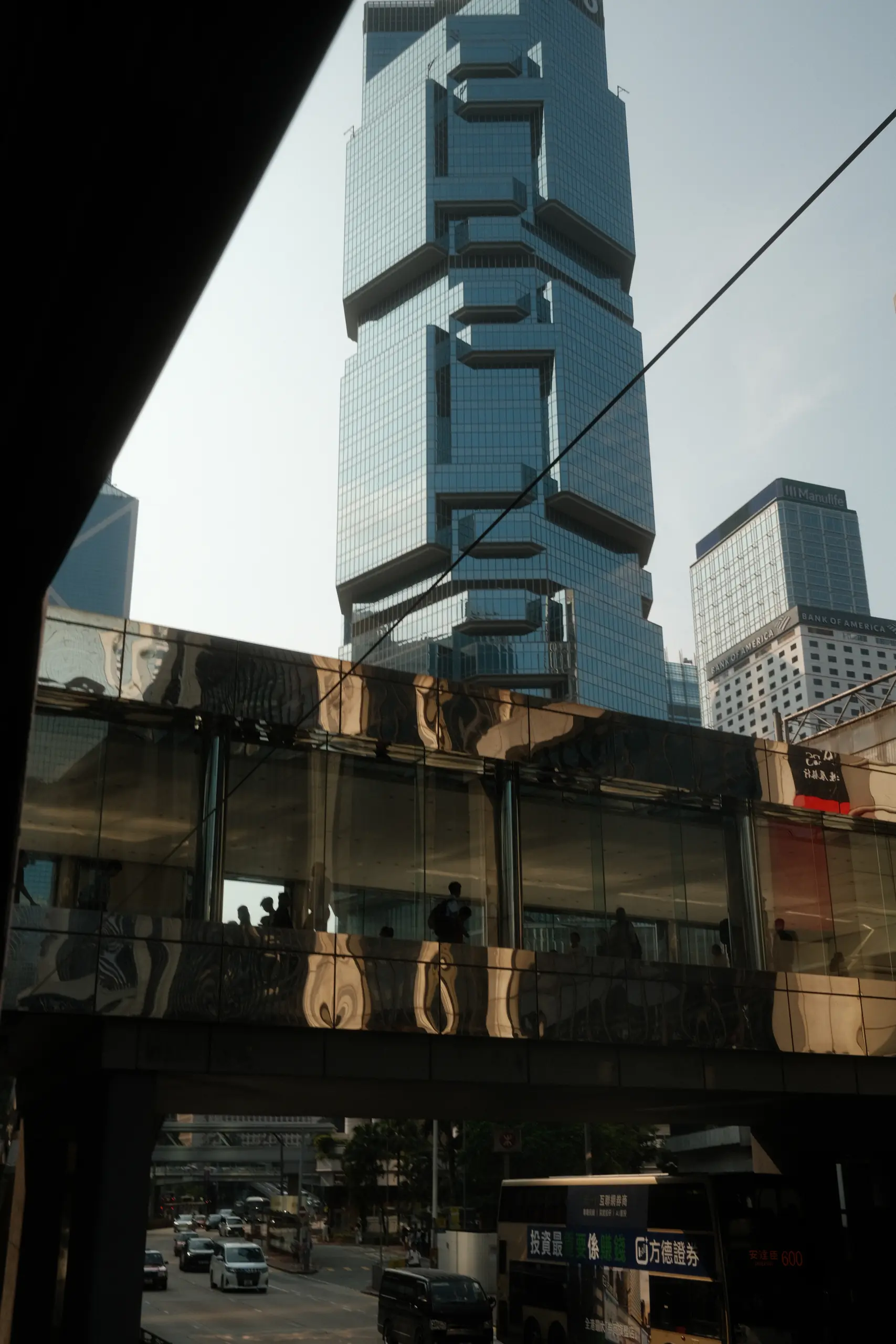 The Lippo Centre towers seen from below
